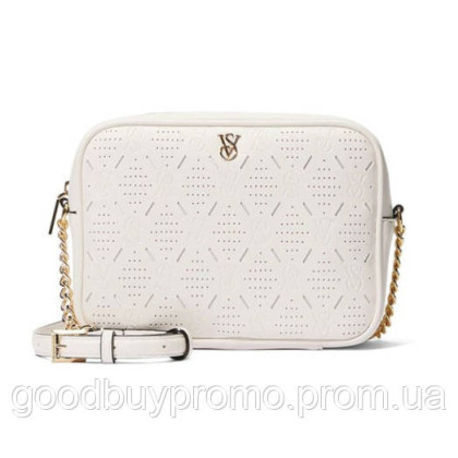 Сумка крос-боді через плече Victoria's Secret Camera Bag White Perforated