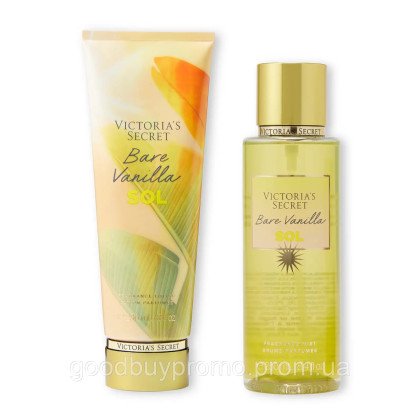 Парфумований набор для тіла Victoria’s Secret Bare Vanilla Sol Спрей (250 мл) + Лосьон (236 мл)