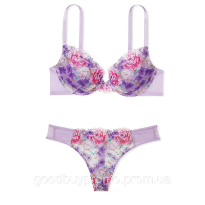 Комплект Dream Angels Floral Embroidery  Color Electric Blooms (трусики Size S, бюстгалтер 32 А)