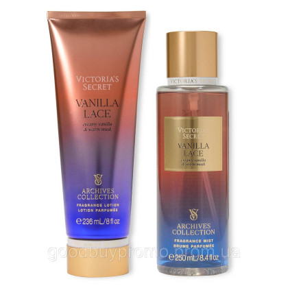 Набір Victoria’s Secret Vanilla Lace Archives Collection: спрей 250 мл + лосьйон 236 мл (США)