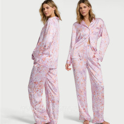 Атласний довгий піжамний комплект Satin Long Pajama Set Size XXL Regular