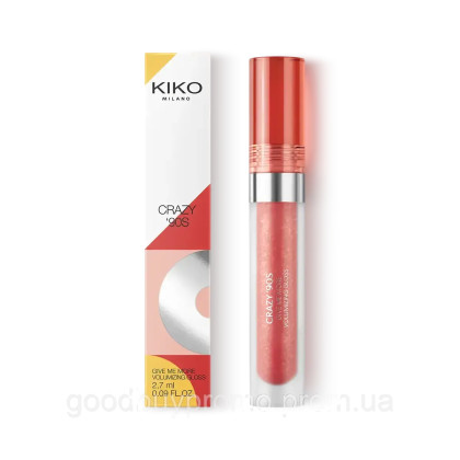 Кольоровий блиск для губ Kiko Milano, що надає об’єм Crazy '90s Give Me More Volumizing Gloss 02 Bodacious