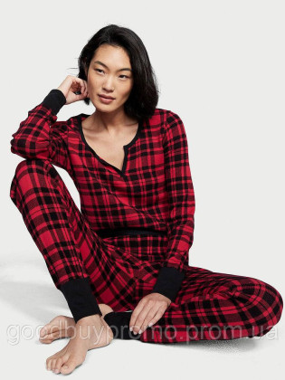 Піжама Victorias Secret Thermal Long Pajama Set Red Buffalo Checkt XXL