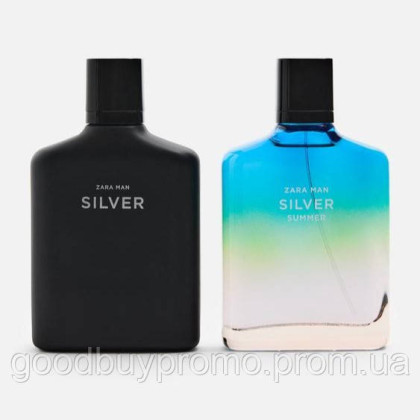 Набір парфумів Zara Man Silver + Zara Man Silver Summer Eau de Toilette 2 x 100 мл (3.38 FL. OZ.)