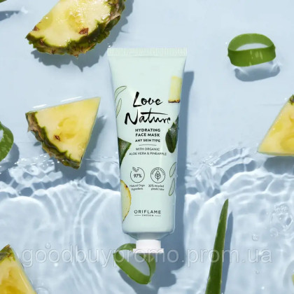🍍 Love Nature Зволожувальна гелева маска для обличчя з алое вера та ананасом