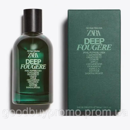 Чоловічий аромат Zara  Deep Fougère 100 Ml / 3.38 Oz
