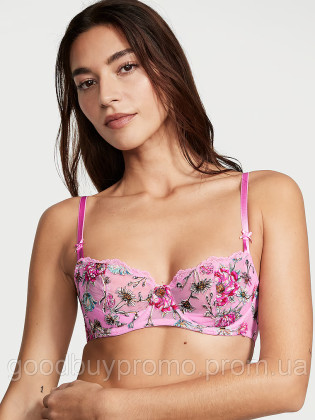 Бюстгальтер-балконет Victoria's Secret Dream Angels Wicked Unlined Floral Embroidery Balconette Bra Size 36 B