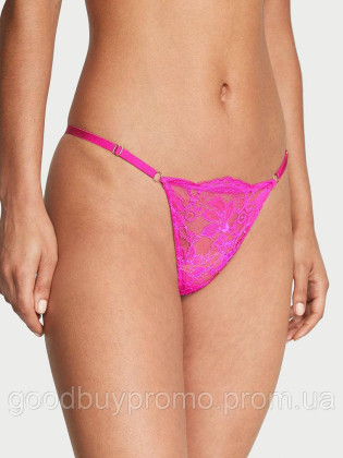 Ажурні мереживні трусики V-стінги  Fishnet Lace V-String Panty Size L