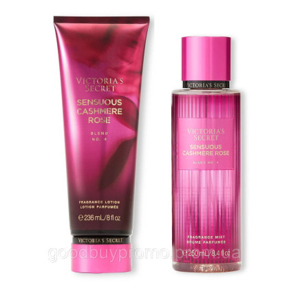 Набор для тіла Sensuous Cashmere Rose Fragrance от Victoria's Secret -Спрей (250 мл) + Лосьон (236 мл)