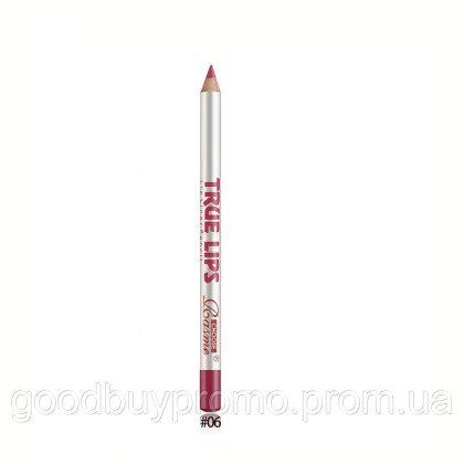 Олівець для губ True Lips №06 Plum Sorbet — Сливовий сорбет | Водостійкий, матовий, стійкий 24