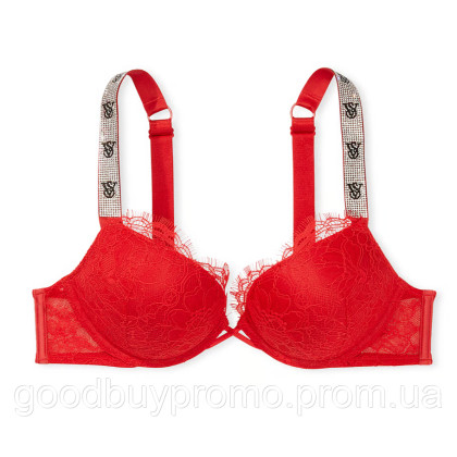 Бюстгальтер  Victoria's Secret Bombshell Add-2 Cups Push-Up з мереживом та бретельками з монограмою (Розмір 36A)